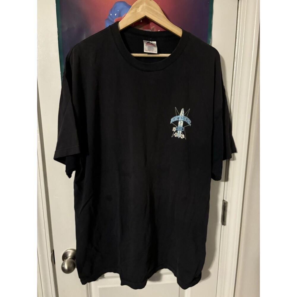 Vintage black north shore classics surf t-shirt faded size 2XL